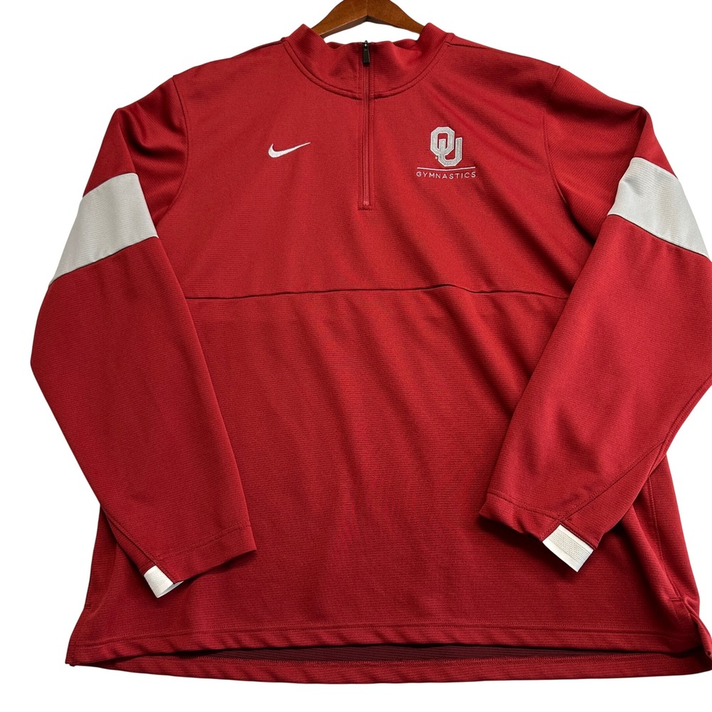 Nike Oklahoma Sooners Gymnastics Dri-FIT Quarter Zip Pullover Red XL AO5919-613